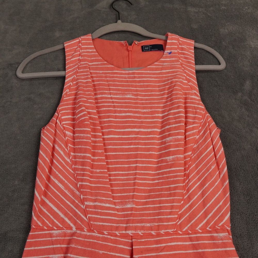 Gap Dress Womens 0 Peach Day Inverted Asymmetrical pleat stripes‎ Coastal Party